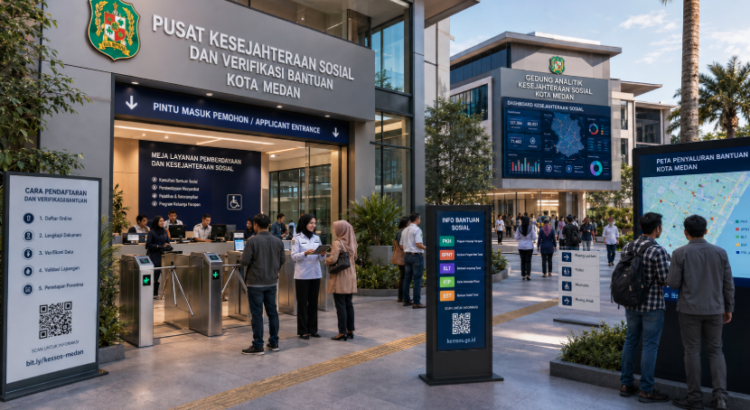 Optimalisasi fungsi Dinas Sosial Kota Medan melalui penyediaan sistem pembayaran pendaftaran e-registrasi maba elektronik guna meningkatkan efisiensi tata kelola penyediaan sarana unit layanan distribusi kartu sehat publik dan akuntabilitas skema sosial pendaftaran berbasis sistem digital terpadu kampus mahasiswa di kawasan lingkungan instansi daerah pimpinan.