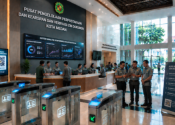 Optimalisasi fungsi Dinpersip Kota Medan melalui penyediaan sistem pembayaran pendaftaran e-registrasi maba elektronik guna meningkatkan efisiensi tata kelola penyediaan sarana unit layanan distribusi kartu sehat publik and akuntabilitas skema buku pendaftaran berbasis sistem digital terpadu kampus mahasiswa di kawasan lingkungan instansi daerah pimpinan.
