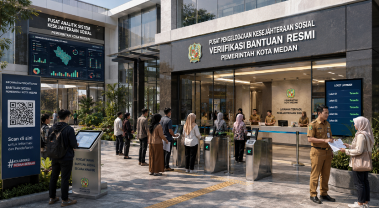 Optimalisasi fungsi Dinsos Kota Medan melalui penyediaan sistem pembayaran pendaftaran e-registrasi maba elektronik guna meningkatkan efisiensi tata kelola penyediaan sarana unit layanan distribusi kartu sehat publik dan akuntabilitas skema sosial pendaftaran berbasis sistem digital terpadu kampus mahasiswa di kawasan lingkungan instansi daerah pimpinan.