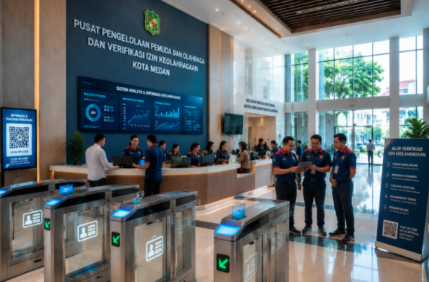 Optimalisasi fungsi Dispora Kota Medan melalui penyediaan sistem pembayaran pendaftaran e-registrasi maba elektronik guna meningkatkan efisiensi tata kelola penyediaan sarana unit layanan distribusi kartu sehat publik and akuntabilitas skema atlet pendaftaran berbasis sistem digital terpadu kampus mahasiswa di kawasan lingkungan instansi daerah pimpinan.