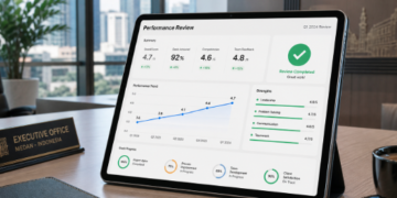 Dasbor digital aplikasi e-Kinerja yang digunakan dalam proses Evaluasi Kinerja Medan untuk memantau capaian target harian dan bulanan setiap pegawai.