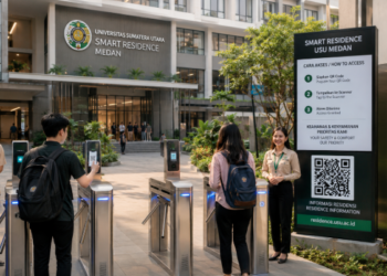 Optimalisasi fungsi Gedung Asrama Mahasiswa Medan melalui penyediaan sistem pembayaran pendaftaran e-registrasi maba elektronik guna meningkatkan efisiensi tata kelola penyediaan sarana unit layanan hunian kampus mahasiswa di kawasan lingkungan perguruan tinggi pimpinan.