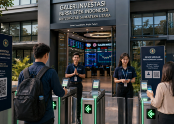 Optimalisasi fungsi Gedung Galeri Investasi Medan melalui penyediaan sistem pembayaran pendaftaran e-registrasi maba elektronik guna meningkatkan efisiensi tata kelola penyediaan sarana unit layanan pasar modal kampus mahasiswa di kawasan lingkungan perguruan tinggi pimpinan.