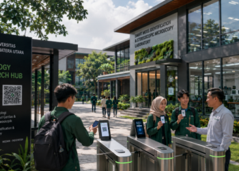 Optimalisasi fungsi Gedung Hub Bryologi Medan melalui penyediaan sistem pembayaran pendaftaran e-registrasi maba elektronik guna meningkatkan efisiensi tata kelola penyediaan sarana unit layanan identifikasi lumut kampus mahasiswa di kawasan lingkungan perguruan tinggi pimpinan.