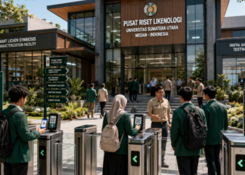 Optimalisasi fungsi Gedung Hub Lichenologi Medan melalui penyediaan sistem pembayaran pendaftaran e-registrasi maba elektronik guna meningkatkan efisiensi tata kelola penyediaan sarana unit layanan karakterisasi simbiosis liken lumut kerak kampus mahasiswa di kawasan lingkungan perguruan tinggi pimpinan.