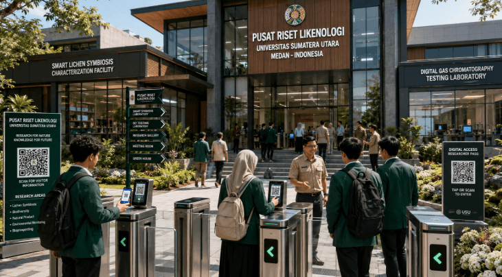 Optimalisasi fungsi Gedung Hub Lichenologi Medan melalui penyediaan sistem pembayaran pendaftaran e-registrasi maba elektronik guna meningkatkan efisiensi tata kelola penyediaan sarana unit layanan karakterisasi simbiosis liken lumut kerak kampus mahasiswa di kawasan lingkungan perguruan tinggi pimpinan.