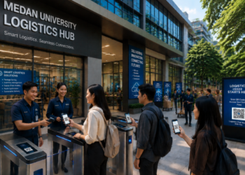 Optimalisasi fungsi Gedung Hub Logistik Medan melalui penyediaan sistem pembayaran pendaftaran e-registrasi maba elektronik guna meningkatkan efisiensi tata kelola penyediaan sarana unit layanan distribusi kampus mahasiswa di kawasan lingkungan perguruan tinggi pimpinan.