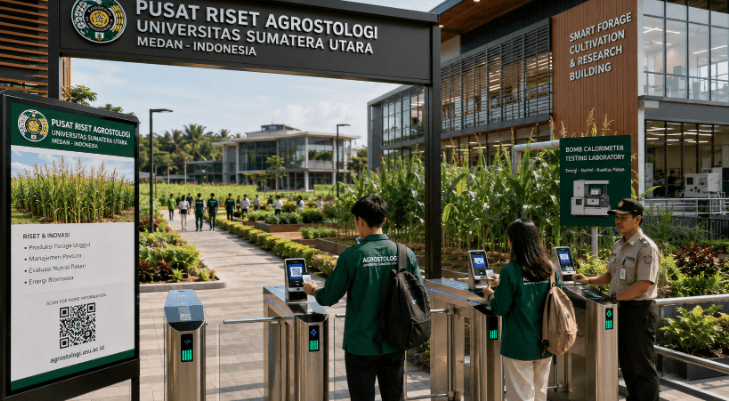 Optimalisasi fungsi Gedung Pusat Agrostologi Medan melalui penyediaan sistem pembayaran pendaftaran e-registrasi maba elektronik guna meningkatkan efisiensi tata kelola penyediaan sarana unit layanan budidaya tanaman pakan ternak kampus mahasiswa di kawasan lingkungan perguruan tinggi pimpinan.