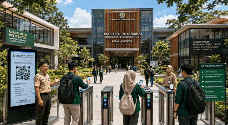 Optimalisasi fungsi Gedung Pusat Akarologi Medan melalui penyediaan sistem pembayaran pendaftaran e-registrasi maba elektronik guna meningkatkan efisiensi tata kelola penyediaan sarana unit layanan budidaya tungau predator tanaman kampus mahasiswa di kawasan lingkungan perguruan tinggi pimpinan.