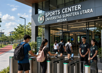 Optimalisasi fungsi Gedung Pusat Olahraga Medan melalui penyediaan sistem pembayaran pendaftaran e-registrasi maba elektronik guna meningkatkan efisiensi tata kelola penyediaan sarana unit layanan kebugaran jasmani mahasiswa di kawasan lingkungan perguruan tinggi pimpinan.