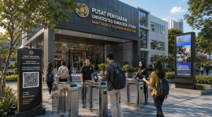Optimalisasi fungsi Gedung Studio Penyiaran Medan melalui penyediaan sistem pembayaran pendaftaran e-registrasi maba elektronik guna meningkatkan efisiensi tata kelola penyediaan sarana unit layanan komunikasi massa kampus mahasiswa di kawasan lingkungan perguruan tinggi pimpinan.