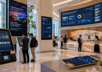 Dashboard interaktif Implementasi Tiket Wisata Medan yang menampilkan sistem pemantauan data reservasi real-time untuk mendukung efisiensi pariwisata kota Medan.
