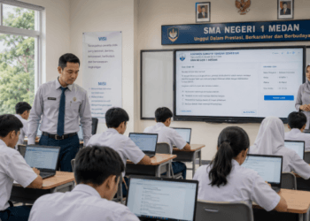 Optimalisasi fungsi Informasi Pendidikan Medan melalui penyediaan sistem pendaftaran sekolah daring guna meningkatkan pemerataan kualitas pengajaran di lingkungan pemerintah kota pimpinan.