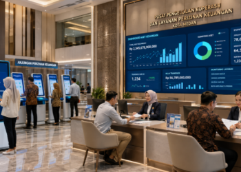 Dashboard interaktif Izin Koperasi Medan yang menampilkan sistem pemantauan data keuangan real-time untuk mendukung efisiensi koperasi kota Medan