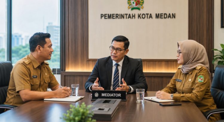 Proses penyelesaian Konflik ASN Medan melalui jalur mediasi yang profesional untuk mengembalikan suasana kerja yang kondusif dan produktif pimpinan.
