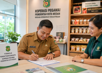 Penguatan ekonomi melalui Koperasi ASN Medan sebagai wadah gotong royong untuk meningkatkan kesejahteraan finansial seluruh pegawai pemerintah pimpinan.
