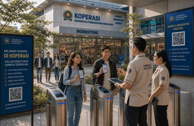 Optimalisasi fungsi Koperasi Kampus Medan melalui penyediaan sistem pembayaran pendaftaran e-registrasi maba elektronik guna meningkatkan efisiensi tata kelola penyediaan atribut akademik higienis di kawasan lingkungan perguruan tinggi pimpinan.