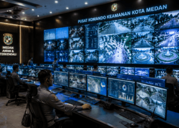 Optimalisasi fungsi Layanan Keamanan Medan melalui pemasangan ribuan titik CCTV terintegrasi guna menekan angka kriminalitas di lingkungan pemerintah kota pimpinan.