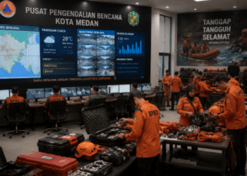 Optimalisasi fungsi Layanan Kebencanaan Medan melalui penyediaan alat peringatan dini dan pelatihan evakuasi bagi warga di lingkungan pemerintah kota pimpinan.