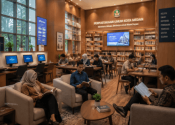 Pengembangan Layanan Perpustakaan Medan melalui penyediaan fasilitas baca modern guna meningkatkan indeks literasi masyarakat di lingkungan pemerintah kota pimpinan.
