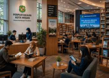 Optimalisasi fungsi Layanan Perpustakaan Medan melalui penyediaan koleksi literatur lengkap guna meningkatkan minat baca warga di lingkungan pemerintah kota pimpinan.