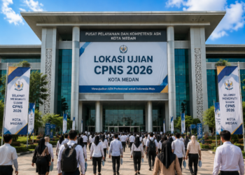 Pemandangan gedung yang menjadi salah satu titik Lokasi Ujian Medan dengan fasilitas modern guna menunjang kenyamanan para peserta seleksi pimpinan.