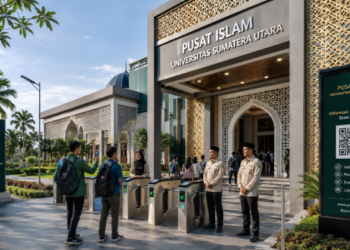Optimalisasi fungsi Masjid Kampus Medan melalui penyediaan sistem pembayaran pendaftaran e-registrasi maba elektronik guna meningkatkan efisiensi tata kelola penyediaan sarana unit layanan ibadah publik mahasiswa higienis di kawasan lingkungan perguruan tinggi pimpinan.