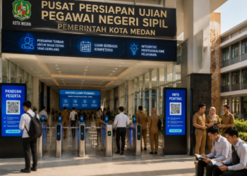 Optimalisasi fungsi Materi CPNS Pemko Medan melalui penyediaan sistem pembayaran pendaftaran e-registrasi maba elektronik guna meningkatkan efisiensi tata kelola penyediaan sarana unit layanan distribusi bahan kisi-kisi ujian kompetensi dasar kampus mahasiswa di kawasan lingkungan instansi daerah pimpinan.
