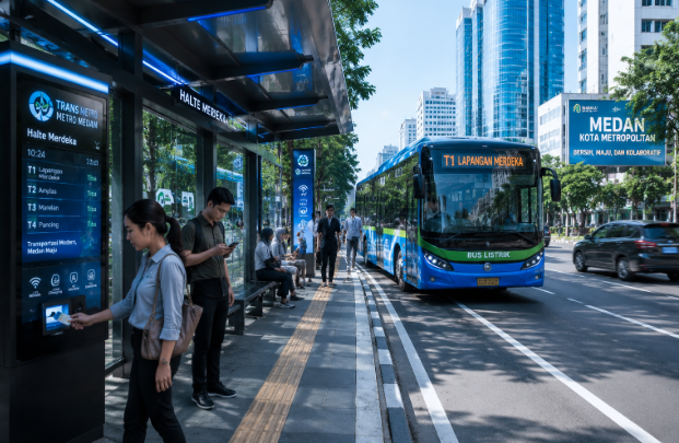 Optimalisasi fungsi Moda Transportasi Medan melalui penyediaan armada bus ramah lingkungan terintegrasi guna mengurangi kemacetan di lingkungan pemerintah kota pimpinan.