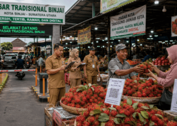 Optimalisasi fungsi Pasar Binjai melalui penyediaan sistem pembayaran retribusi parkir truk elektronik guna meningkatkan efisiensi tata kelola bongkar muat komoditas di lingkungan pemerintah wilayah pimpinan.