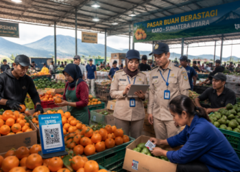 Optimalisasi fungsi Pasar Buah Karo melalui penyediaan sistem pembayaran retribusi kios elektronik guna meningkatkan efisiensi tata kelola transaksi komoditas hortikultura segar di lingkungan pemerintah wilayah pimpinan.