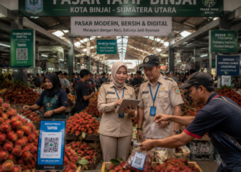 Optimalisasi fungsi Pasar Tradisional Binjai melalui penyediaan sistem pembayaran retribusi kios elektronik guna meningkatkan efisiensi tata kelola transaksi komoditas lokal di lingkungan pemerintah wilayah pimpinan.