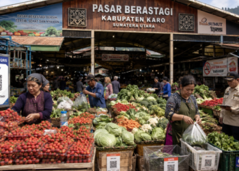 Optimalisasi fungsi Pasar Tradisional Karo melalui penyediaan sistem pembayaran retribusi kios elektronik guna meningkatkan efisiensi tata kelola transaksi komoditas lokal di lingkungan pemerintah wilayah pimpinan.