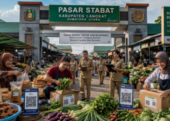 Optimalisasi fungsi Pasar Tradisional Langkat melalui penyediaan sistem pembayaran retribusi kios elektronik guna meningkatkan efisiensi tata kelola transaksi komoditas lokal di lingkungan pemerintah wilayah pimpinan.