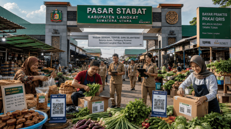 Optimalisasi fungsi Pasar Tradisional Langkat melalui penyediaan sistem pembayaran retribusi kios elektronik guna meningkatkan efisiensi tata kelola transaksi komoditas lokal di lingkungan pemerintah wilayah pimpinan.