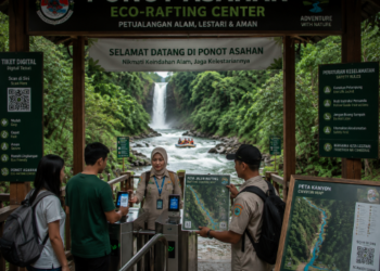 Optimalisasi fungsi Pelesir Alam Asahan melalui penyediaan sistem pembayaran retribusi masuk elektronik guna meningkatkan efisiensi tata kelola kunjungan wisatawan alam di kawasan wisata arung jeram sungai pimpinan.