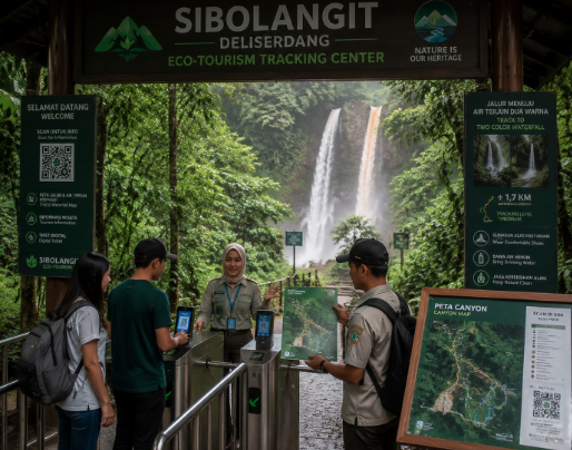 Optimalisasi fungsi Pelesir Alam Deliserdang melalui penyediaan sistem pembayaran retribusi masuk elektronik guna meningkatkan efisiensi tata kelola kunjungan wisatawan alam di kawasan hutan lindung Sibolangit pimpinan.