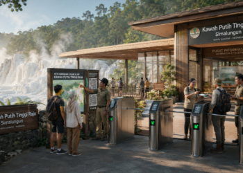 Optimalisasi fungsi Pelesir Alam Simalungun melalui penyediaan sistem pembayaran retribusi masuk elektronik guna meningkatkan efisiensi tata kelola kunjungan wisatawan alam di kawasan cagar alam kawah belerang pimpinan.