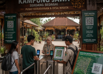 Optimalisasi fungsi Pelesir Budaya Sergai melalui penyediaan sistem pembayaran retribusi masuk elektronik guna meningkatkan efisiensi tata kelola kunjungan wisatawan di kawasan desa adat pimpinan.