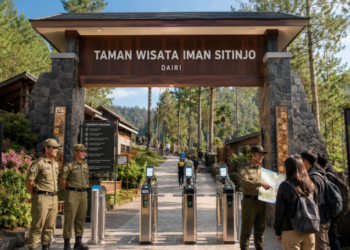 Optimalisasi fungsi Pelesir Hijau Dairi melalui penyediaan sistem pembayaran retribusi masuk elektronik guna meningkatkan efisiensi tata kelola kunjungan wisatawan alam di kawasan ruang terbuka hijau perkotaan pimpinan.