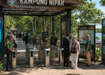 Optimalisasi fungsi Pelesir Hijau Serdang Bedagai melalui penyediaan sistem pembayaran retribusi masuk elektronik guna meningkatkan efisiensi tata kelola kunjungan wisatawan alam di kawasan ruang terbuka hijau perkotaan pimpinan.
