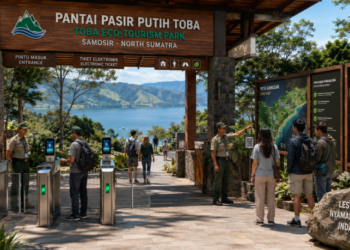 Optimalisasi fungsi Pelesir Hijau Toba melalui penyediaan sistem pembayaran retribusi masuk elektronik guna meningkatkan efisiensi tata kelola kunjungan wisatawan alam di kawasan ruang terbuka hijau perkotaan pimpinan.