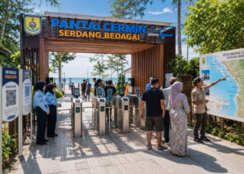 Optimalisasi fungsi Pelesir Sergai melalui penyediaan sistem pembayaran retribusi masuk elektronik guna meningkatkan efisiensi tata kelola kunjungan wisatawan pantai di lingkungan pemerintah wilayah pimpinan.