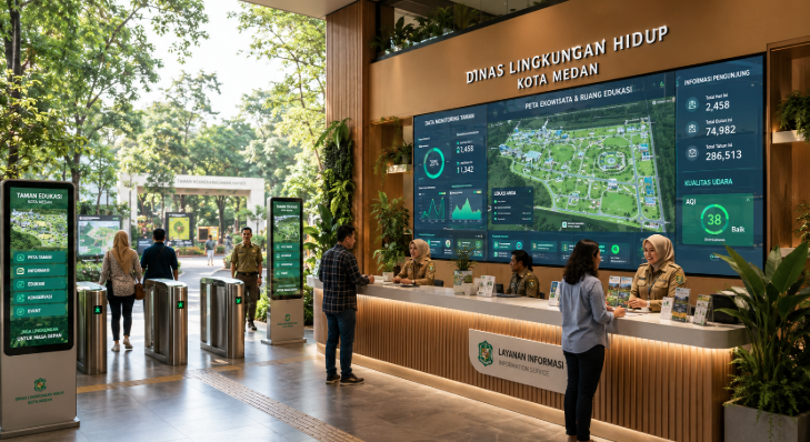 Optimalisasi fungsi Ruang Publik Hijau melalui penyediaan sistem monitoring tata kelola lingkungan elektronik guna meningkatkan efisiensi pemanfaatan sarana area publik and akuntabilitas sistem pemeliharaan berbasis digital terpadu di lingkungan instansi daerah pimpinan.