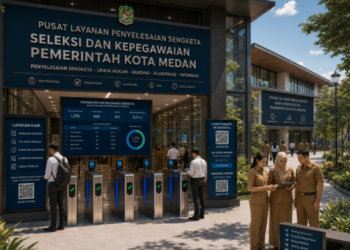 Optimalisasi fungsi Sanggah CPNS Pemko Medan melalui penyediaan sistem pembayaran pendaftaran e-registrasi maba elektronik guna meningkatkan efisiensi tata kelola penyediaan sarana unit layanan pengajuan keberatan hasil seleksi administrasi kampus mahasiswa di kawasan lingkungan instansi daerah pimpinan.