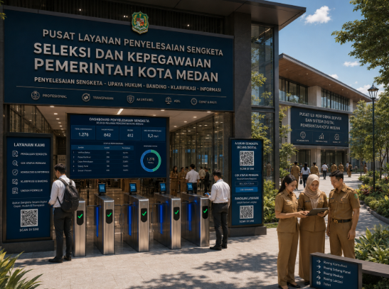 Optimalisasi fungsi Sanggah CPNS Pemko Medan melalui penyediaan sistem pembayaran pendaftaran e-registrasi maba elektronik guna meningkatkan efisiensi tata kelola penyediaan sarana unit layanan pengajuan keberatan hasil seleksi administrasi kampus mahasiswa di kawasan lingkungan instansi daerah pimpinan.