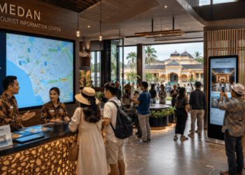 Optimalisasi fungsi Sarana Pariwisata Medan melalui penyediaan sistem informasi destinasi terpadu guna meningkatkan kunjungan wisatawan di lingkungan pemerintah kota pimpinan.