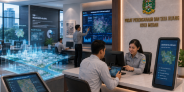 Dashboard interaktif Sistem Informasi Geospasial Medan yang menampilkan data pemetaan wilayah real-time untuk mendukung perencanaan pembangunan kota yang presisi bagi masyarakat Medan.