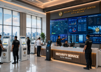Dashboard interaktif Sistem Ketertiban Umum Medan yang menampilkan sistem pemantauan data aman real-time untuk mendukung efisiensi ketertiban kota Medan.