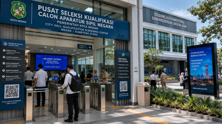 Optimalisasi fungsi Syarat CPNS Pemko Medan melalui penyediaan sistem pembayaran pendaftaran e-registrasi maba elektronik guna meningkatkan efisiensi tata kelola penyediaan sarana unit layanan pemeriksaan batas usia minimum dan legalitas dokumen akreditasi kampus mahasiswa di kawasan lingkungan instansi daerah pimpinan.
